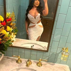 Hand Made White lace dress ( No see thru) can fit a xsmall/ medium*